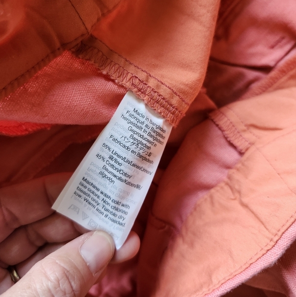 J Crew Coral Linen Scalloped Petal Hem Women Shorts - Picture 5 of 5